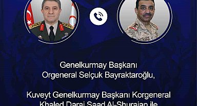 Genelkurmay Başkanı Bayraktaroğlu, Kuveyt Genelkurmay Başkanı Al-Shuraian ile telefonda görüştü