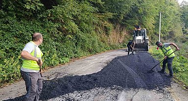 Gölyaka'da köy yollarında kış hazırlığı