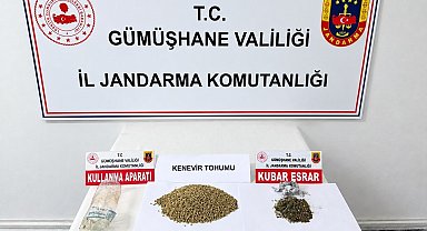 Gümüşhane'de durdurulan araçta uyuşturucu ve kenevir tohumu ele geçirildi