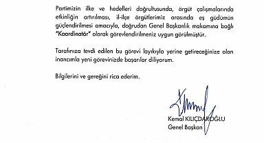 Gürsel Tekin, "Genel Başkanlık Makamına Bağlı Koordinatör" görevine getirildi