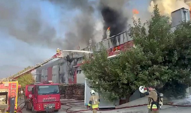 Hatay'da mobilya fabrikası alevlere teslim oldu