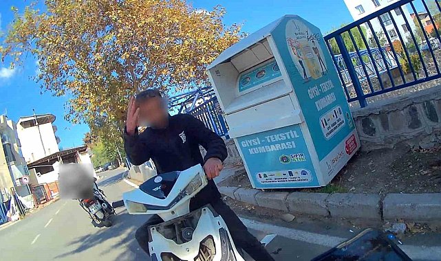 Hem kuralsız, hem ehliyetsiz: Kuryeye çarpıp kaçtığı anlar kameraya yansıdı