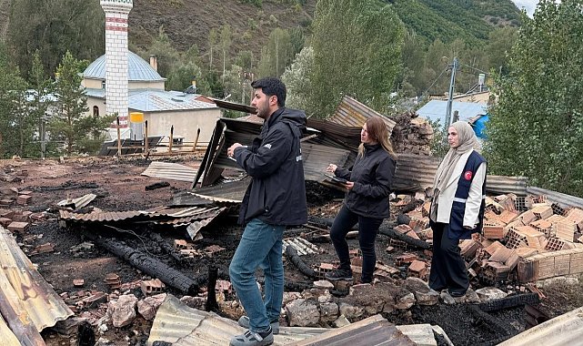 Heybetepe köyünde yangının ardından hasar tespit çalışması yapıldı