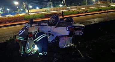 İskenderun'da otomobil takla attı: 3 yaralı