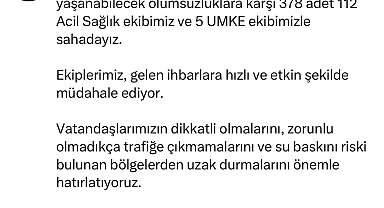 İstanbul İl Sağlık Müdürü Güner: "Olumsuzluklara karşı 378 tane 112 Acil Sağlık ve 5 UMKE ekibimizle sahadayız"