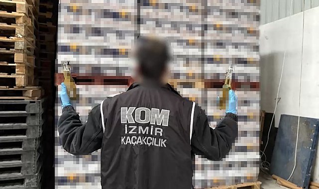 İzmir'de yılın en büyük kaçak içki operasyonu: 3 milyon 800 bin liralık kaçak içki ele geçirildi