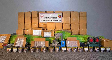 Kaçak sigara imalathanesine jandarma baskını
