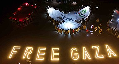 Kapadokya'dan Gazze'ye ışıklı mesaj: "Free Gaza"