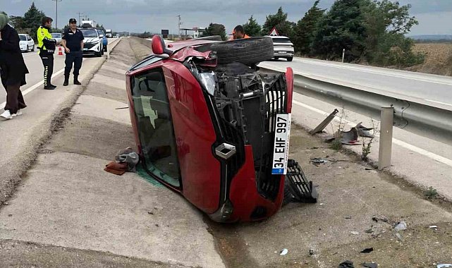 Karacabey-Bandırma yolunda otomobil kanala uçtu: 1 yaralı