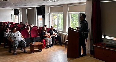 Karpuzlu'da öğrenci velileri ve okul personeline güvenlik bilgilendirmesi