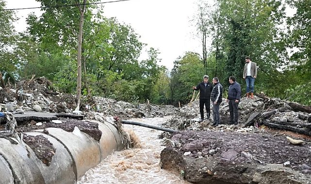 Kartepe'de yağışın yol açtığı hasarlar gideriliyor