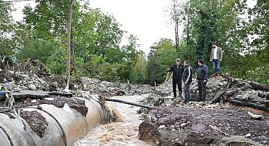 Kartepe'de yağışın yol açtığı hasarlar gideriliyor