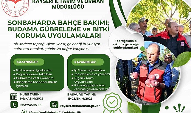 Kayseri'de Sonbahar Bahçe Bakımı Eğitimi!