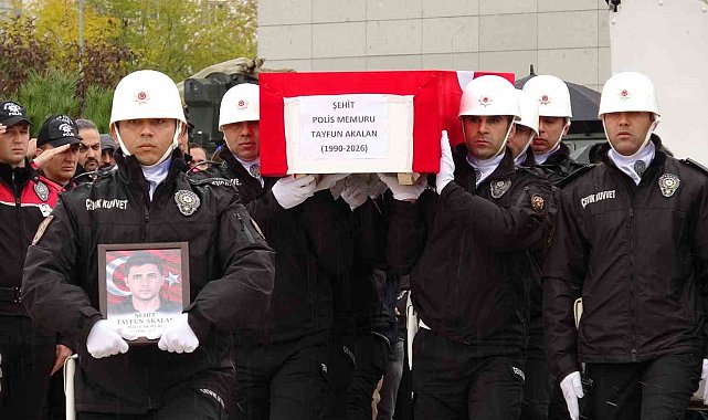Kazada şehit düşen polis memuru için uğurlama töreni düzenlendi
