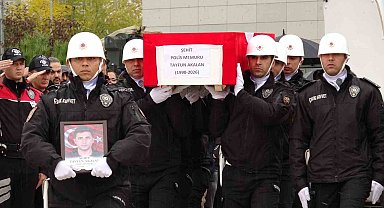 Kazada şehit düşen polis memuru için uğurlama töreni düzenlendi