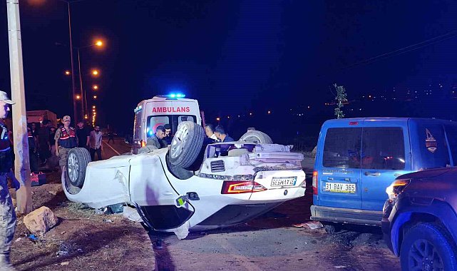 Kazada takla atan otomobil 2 tır sürücüsünün üzerine uçtu: 6 yaralı