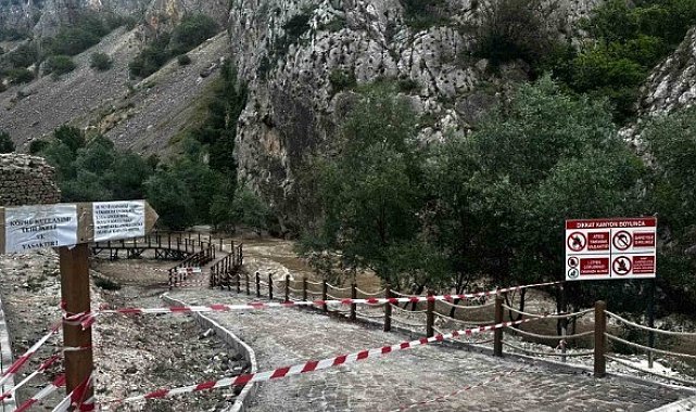 Kazankaya Kanyonu'na giriş ve çıkışlar bir süreliğine kapatıldı