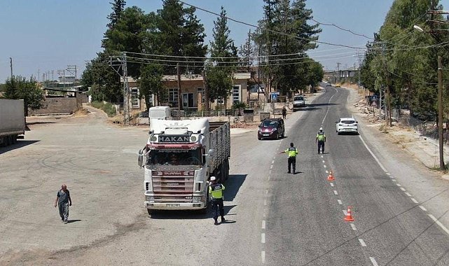 Kilis'te dron destekli trafik denetimi