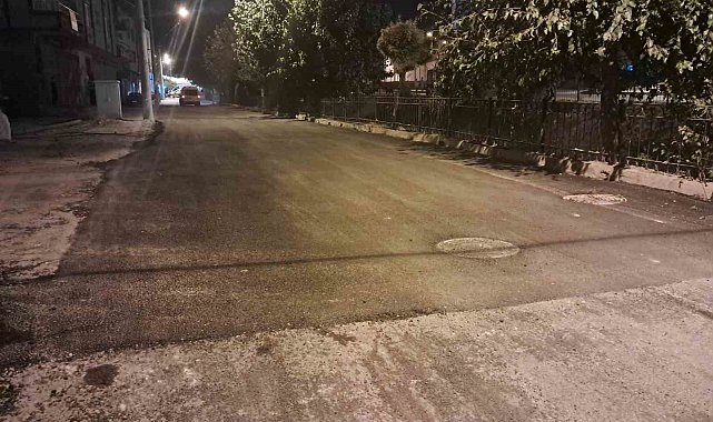 Kilis'te kazanın ardından rögar kapağının bulunduğu noktaya asfalt döküldü