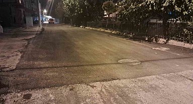 Kilis'te kazanın ardından rögar kapağının bulunduğu noktaya asfalt döküldü