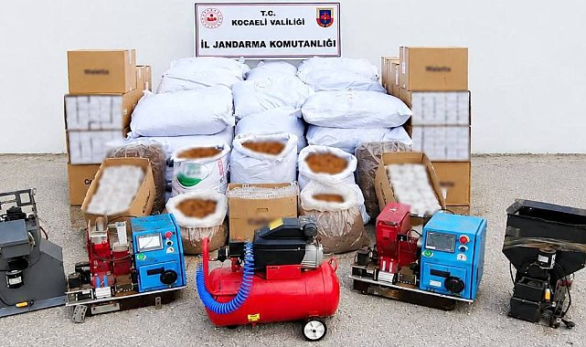 Kocaeli'de 2 milyon 450 bin liralık tütün ve makaron ele geçirildi