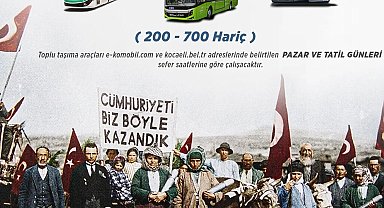 Kocaeli'de 29 Ekim'de toplu ulaşım ücretsiz