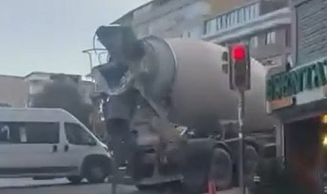 Küçükçekmece'de yola beton döken sürücüye 109 bin 662 TL idari para cezası