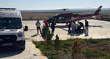 Kulu'da 70 yaşındaki hasta ambulans helikopterle sevk edildi