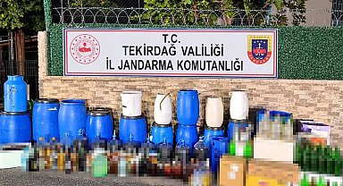 Malkara'da evden 1 ton 120 litre sahte içki çıktı