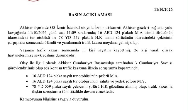Manisa'da 11 kişinin hayatını kaybettiği trafik kazasında 3 kişi gözaltına alındı