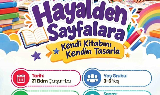 Merkez Kütüphane'de çocuklar hayallerini kitaplara dönüştürecek