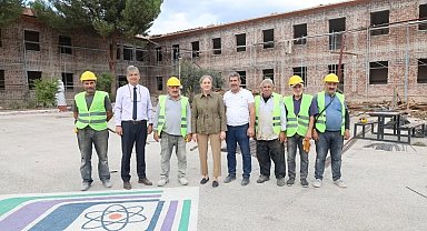 Nazilli'de iki okulda deprem güçlendirmesi sürüyor