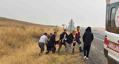 Önce lastiği patladı, ardından şarampole yuvarlandı: 1 yaralı