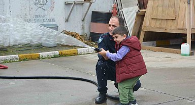 Ordu'da minikler itfaiyecilik mesleğini uygulamalı olarak öğrendi