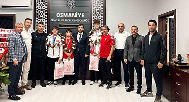 Osmaniyeli sporcular memleketlerinde coşkuyla karşılandı