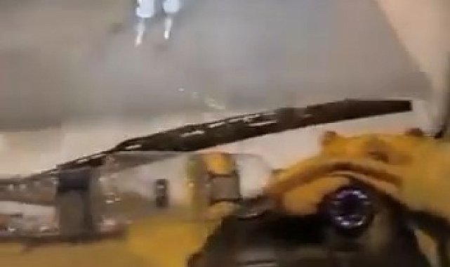 Otobüsün arkasına tutunarak patenle yolculuk etti