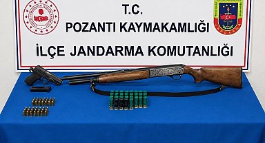 Pozantı'da tabanca, tüfek ve uyuşturucu ele geçirildi