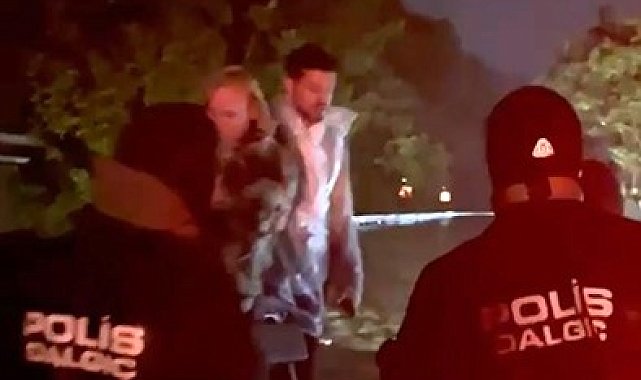 Sağanak yağış nedeniyle mahsur kalan Murat Boz ve vatandaşları dalgıç polisler kurtardı