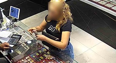 Sahte altınla dolandırıcılık kamerada