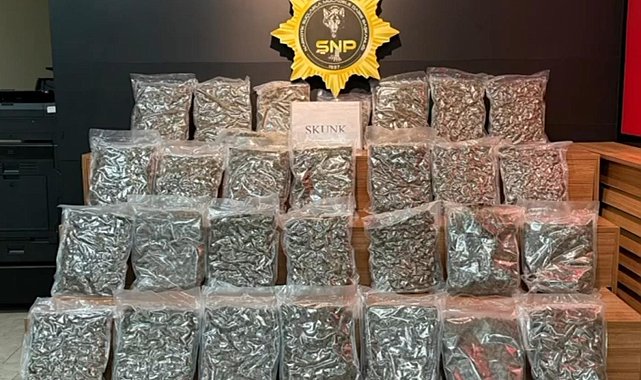 Şanlıurfa'da yolcu otobüsünde 16 kilo 400 gram skunk ele geçirildi