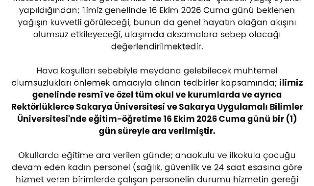 Sel eğitimi yine engelledi, Sakarya'da okullar bir gün daha tatil edildi