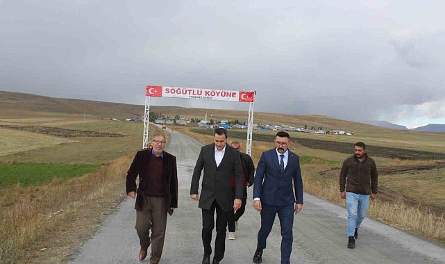 Selim'de köy yollarındaki beton yol çalışmaları yerinde incelendi
