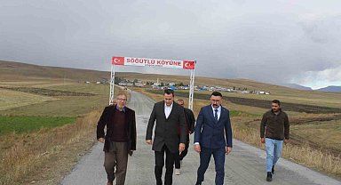 Selim'de köy yollarındaki beton yol çalışmaları yerinde incelendi