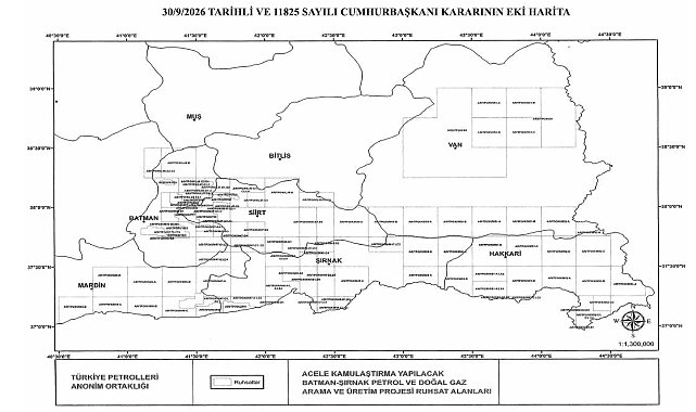 Şırnak'ta petrol ve doğal gaz için belirli alanlar acele kamulaştırılacak