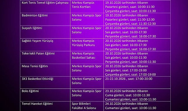 Spor dostu kampüste etkinlikler başladı