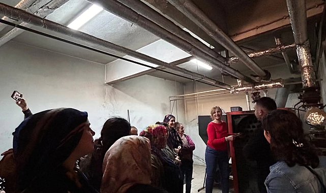 Sultanhisar'da kalorifer ateşçiliği kursiyerlerine uygulamalı eğitim