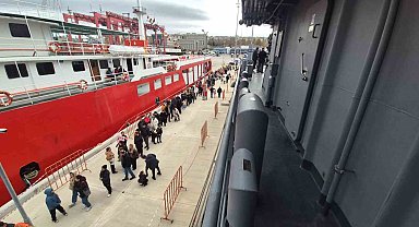 Tekirdağ'da TCG Işın gemisine ziyaretçi akını