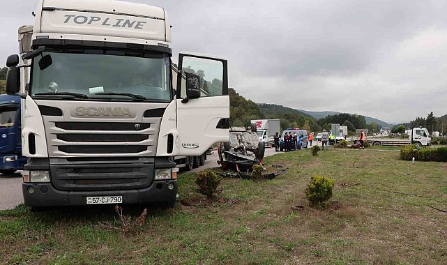 Tır ile otomobil çarpıştı: 1 yaralı