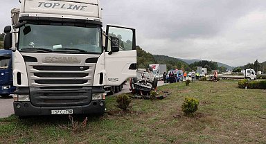 Tır ile otomobil çarpıştı: 1 yaralı