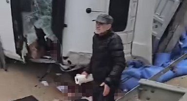 Tır kazasında kolu kopan sürücü tedavi altına alındı